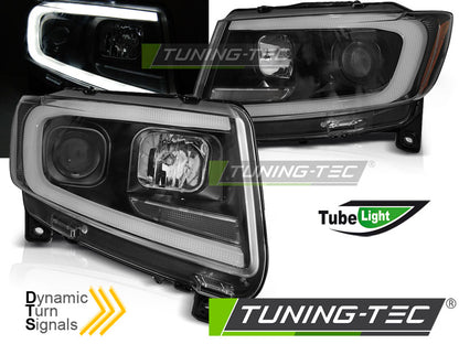 Tuning-Tec LED Tagfahrlicht Scheinwerfer für Jeep Grand Cherokee 11-13 schwarz mit LED Blinker LTI