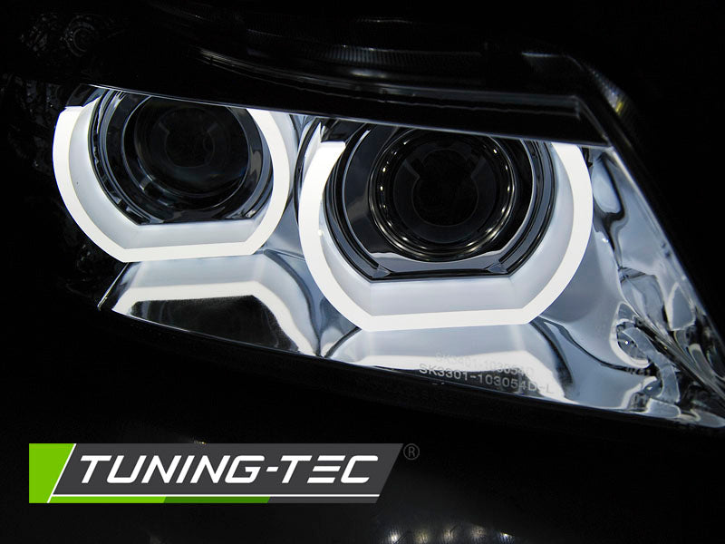 Tuning-Tec Xenon LED Tagfahrlicht Angel Eyes für Scheinwerfer BMW 3er E90/E91 09-11 chrom