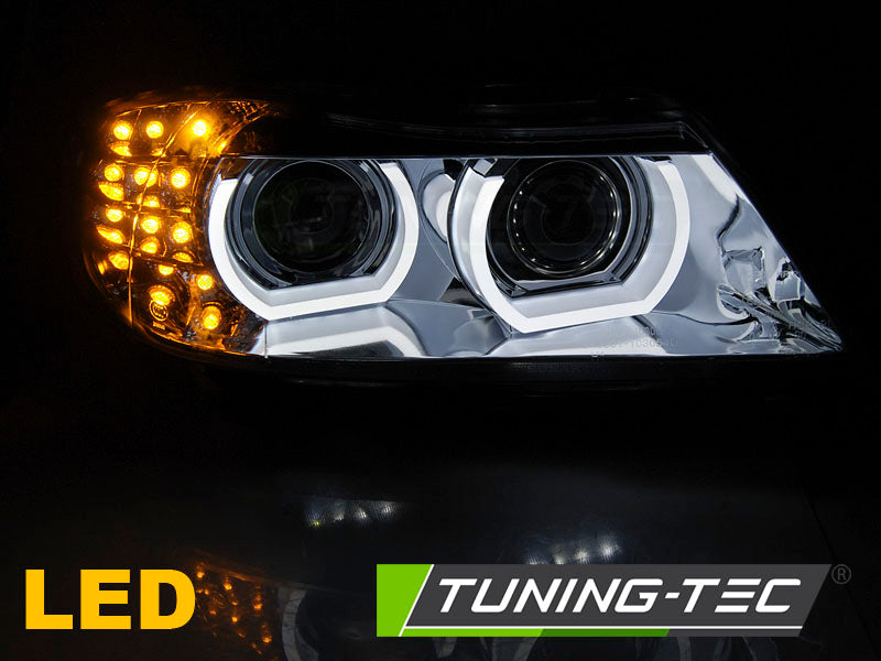 Tuning-Tec Xenon LED Tagfahrlicht Angel Eyes für Scheinwerfer BMW 3er E90/E91 09-11 chrom