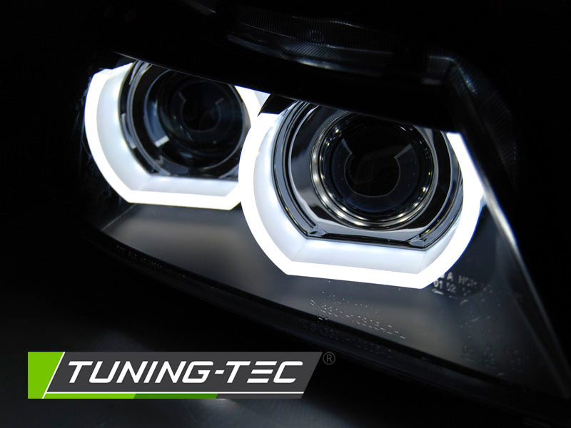 Tuning-Tec Xenon LED Angel Eyes Scheinwerfer für BMW 3er E90/E91 LCI 09-11 schwarz mit LED Blinker