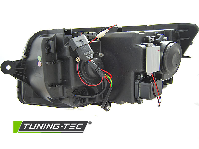 Tuning-Tec LED Tagfahrlicht Scheinwerfer für VW T6 15-19 chrom mit dynamischem LED Blinker