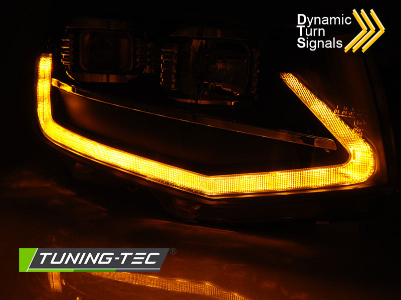 Tuning-Tec LED Tagfahrlicht Scheinwerfer für VW T6 15-19 schwarz mit dynamischem LED Blinker