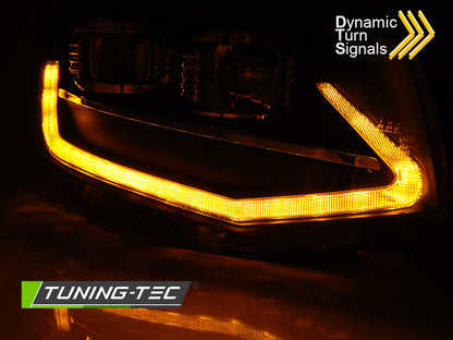 Tuning-Tec LED Tagfahrlicht Scheinwerfer für VW T6 15-19 schwarz mit dynamischem LED Blinker