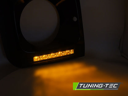 Tuning-Tec LED Tagfahrlicht Scheinwerferrahmen für Mercedes Benz G-Klasse W463/W461 01-12 unlackiert