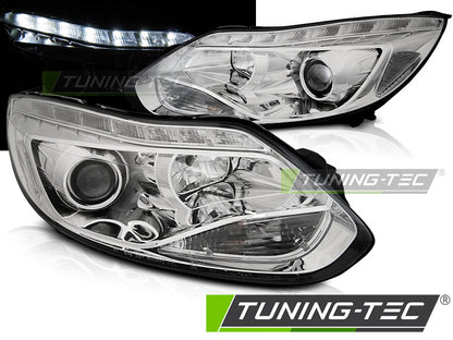 Tuning-Tec LED Tagfahrlicht Scheinwerfer für Ford Focus MK3 3/5 Türer 11-14 chrom