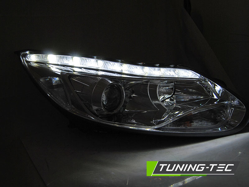 Tuning-Tec LED Tagfahrlicht Scheinwerfer für Ford Focus MK3 3/5 Türer 11-14 chrom