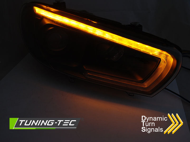 Tuning-Tec Xenon LED Tagfahrlicht Scheinwerfer für VW Scirocco III 08-14 schwarz dynamisch