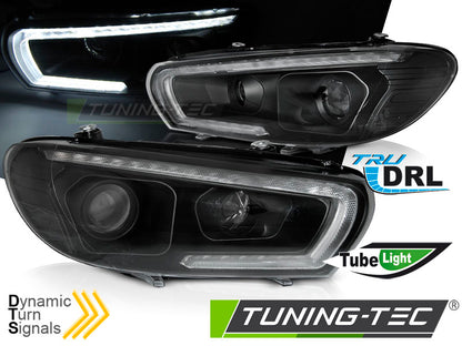 Tuning-Tec LED Tagfahrlicht Scheinwerfer für VW Scirocco III 14-17 schwarz dynamisch