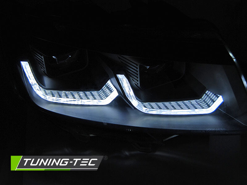 Tuning-Tec LED Tagfahrlicht Scheinwerfer für VW T6.1 schwarz ab 2019 mit dynamischem Blinker