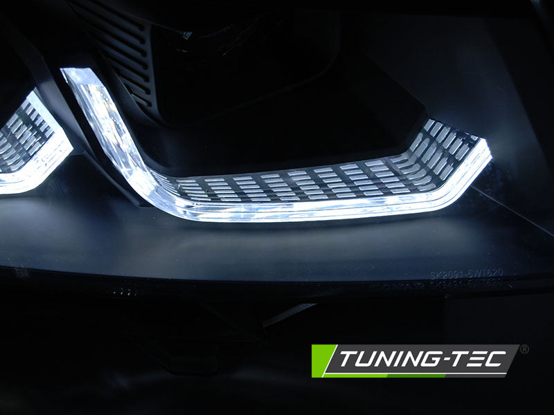 Tuning-Tec LED Tagfahrlicht Scheinwerfer für VW T6.1 schwarz ab 2019 mit dynamischem Blinker