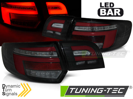 Tuning-Tec Voll LED Lightbar Rückleuchten für Audi A3 8P Sportback 04-08 schwarz mit dynamischem Blinker