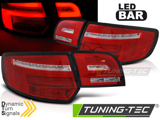 Tuning-Tec Voll LED Lightbar Rückleuchten für Audi A3 8P Sportback 08-12 rot mit dynamischem Blinker