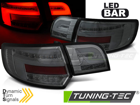 Tuning-Tec Voll LED Lightbar Rückleuchten für Audi A3 8P Sportback 08-12 rauch/chrom mit dynamischem Blinker
