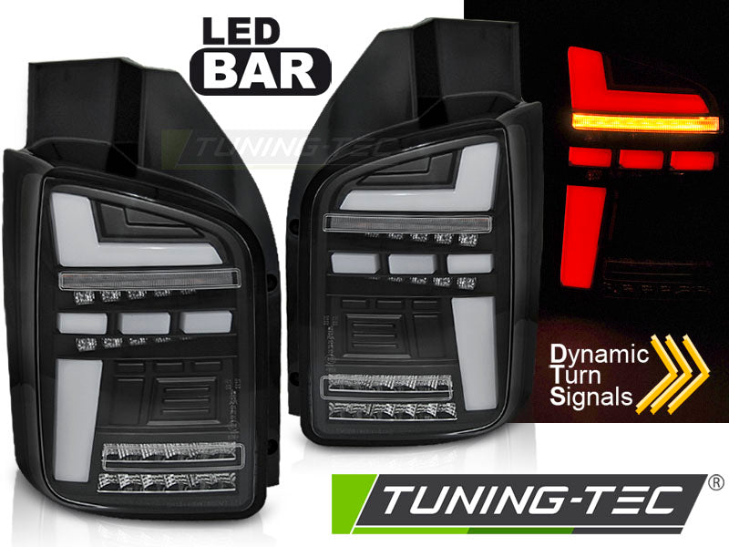 Tuning-Tec Voll LED Lightbar Rückleuchten für VW T6.1 20+ schwarz/klar mit dynamischen Blinker