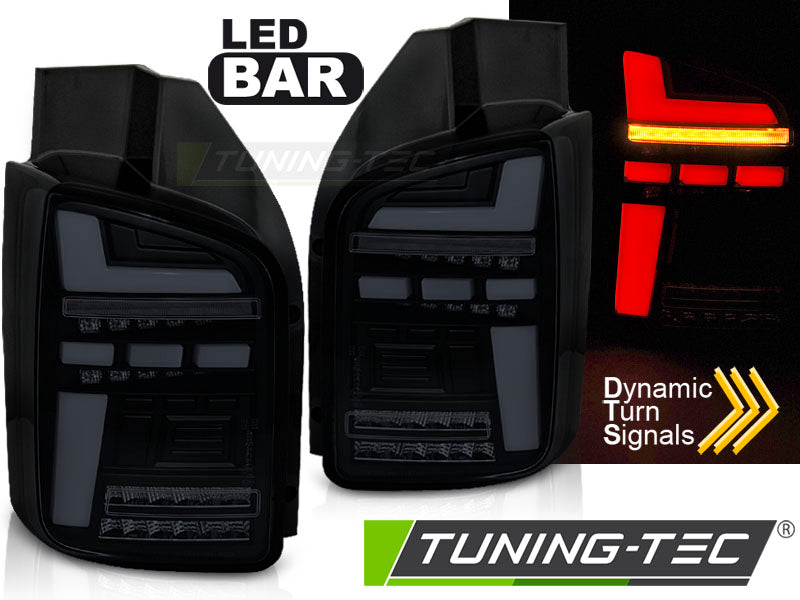Tuning-Tec Voll LED Lightbar Rückleuchten für VW T6.1 20+ schwarz/rauch mit dynamischem Blinker