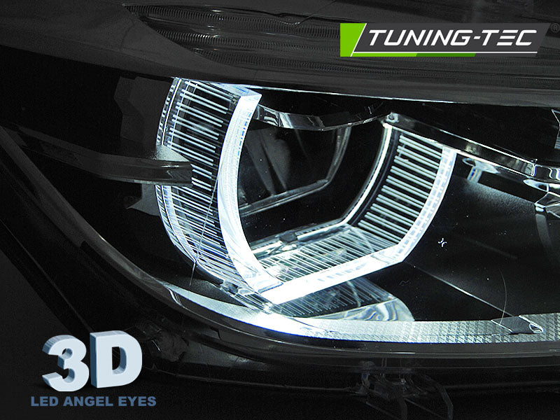 Tuning-Tec Voll LED Tagfahrlicht Angel Eyes Scheinwerfer für BMW 3er F30/F31 11-15 schwarz / chrom