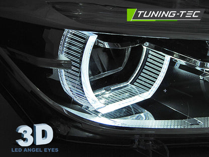 Tuning-Tec Voll LED Tagfahrlicht Angel Eyes Scheinwerfer für BMW 3er F30/F31 11-15 schwarz / chrom