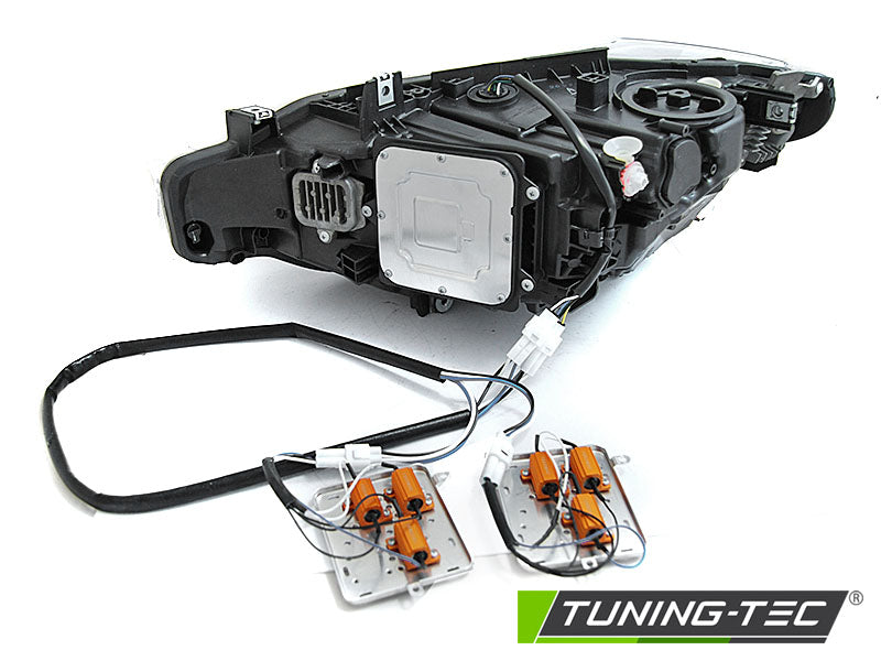 Tuning-Tec Voll LED Tagfahrlicht Angel Eyes Scheinwerfer für BMW 3er F30/F31 11-15 schwarz / chrom