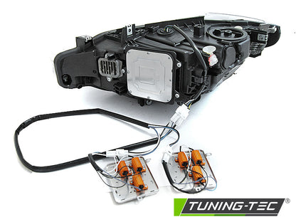Tuning-Tec Voll LED Tagfahrlicht Angel Eyes Scheinwerfer für BMW 3er F30/F31 11-15 schwarz / chrom