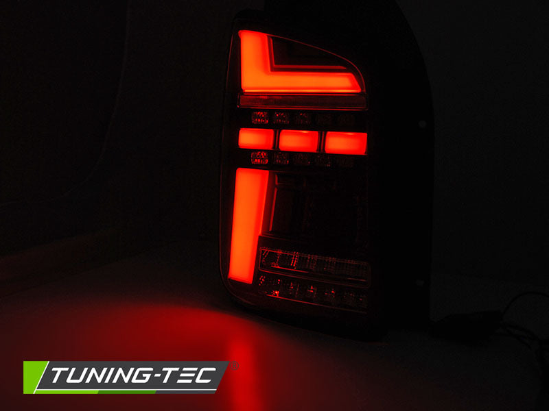 Tuning-Tec Voll LED Lightbar Rückleuchten für VW T6 15-19 und T6.1 20+ schwarz/rauch mit dynamischen Blinker (für Heckklappe)