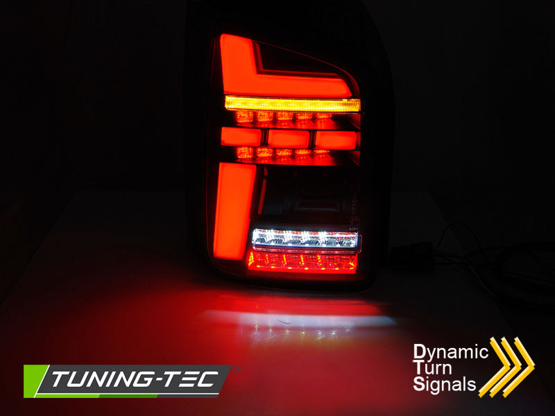 Tuning-Tec Voll LED Lightbar Rückleuchten für VW T6 15-19 und T6.1 20+ rot/rauch mit dynamischen Blinker (für Heckklappe)
