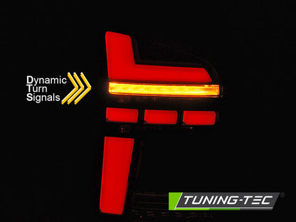 Tuning-Tec Voll LED Lightbar Rückleuchten für VW T6.1 20+ rot/klar mit dynamischem Blinker (für Heckklappe)