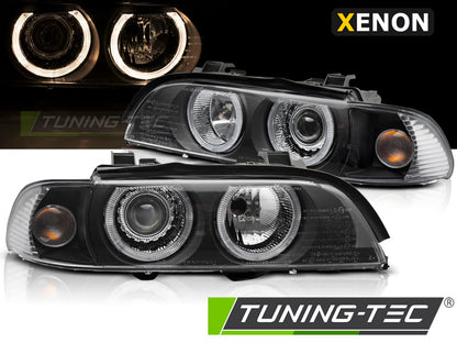 Tuning-Tec Xenon Angel Eyes Scheinwerfer für BMW 5er E39 Facelift (LCI) 00-03 schwarz (DEPO)
