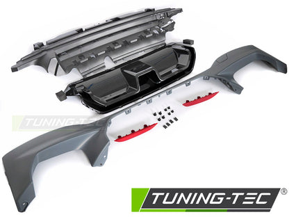 Tuning-Tec Heck Diffusor + Mitteilteil (Hochglanzschwarz) für BMW 5er LCI G30/G31 Limo./Touring 20-23