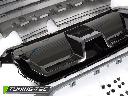 Tuning-Tec Heck Diffusor + Mitteilteil (Hochglanzschwarz) für BMW 5er LCI G30/G31 Limo./Touring 20-23