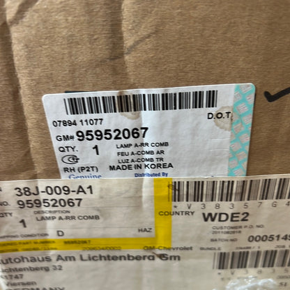 Original GM Chevrolet Aveo Rücklicht rechts NEU 95952067