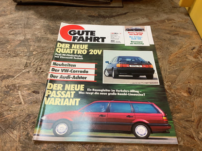 Gute Fahrt der neue Passat Variant, der Neue Quattro 20V Zeitschrift Ausgabe 7/88