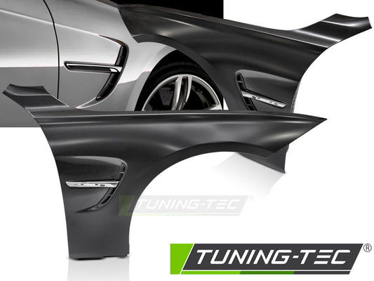 Tuning-Tec Kotflügel Vorn (links+rechts) für BMW 4er F32 / F33 /F36 13-19 mit Lufteinlässen Chrom Optik