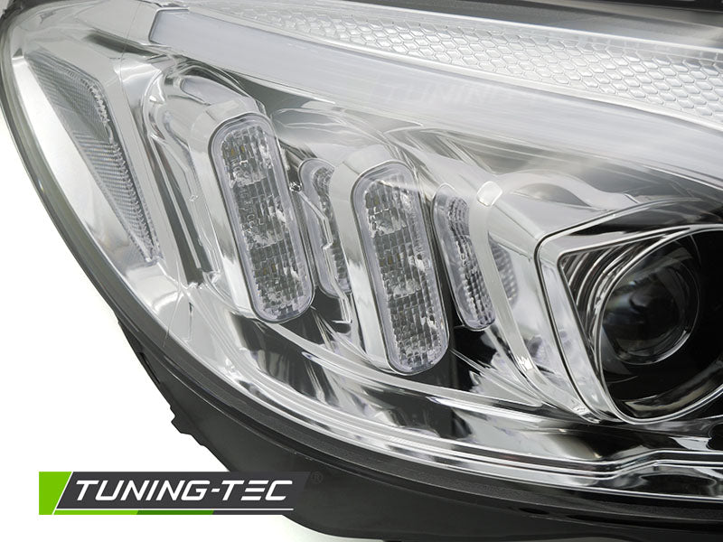 Tuning-Tec LED Tagfahrlicht Scheinwerfer für Mercedes Benz C-Klasse W205 14-18 chrom mit dyn. Blinker