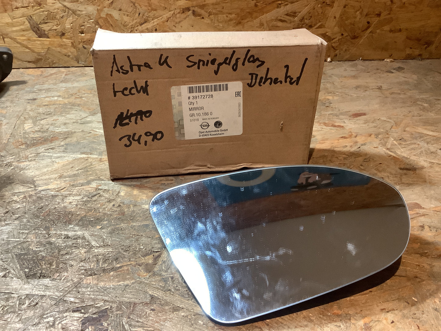 Astra K Spiegelglas Beheizt rechts Original Opel NEU