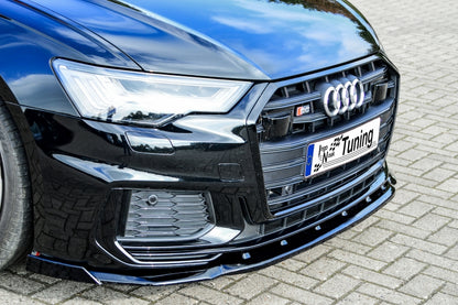 CUP Frontspoilerlippe ABS mit Seitenwing Audi A6 + S6 Typ C8, 4K Schwarz Glanz