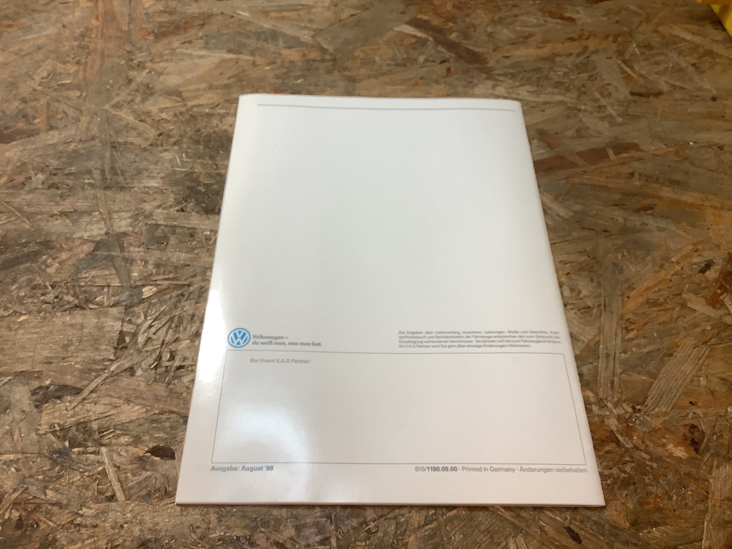 Der Neue Corrado Werbeheft Ausgabe August 88