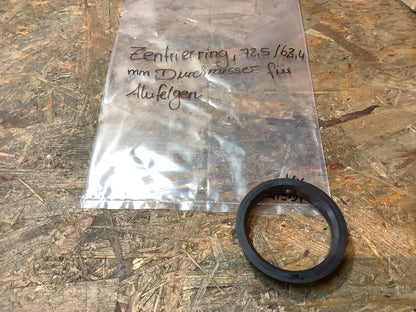 Zentrierring, 72,5/63,4 mm Durchmesser für Alufelgen Original NEU