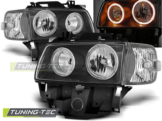 Tuning-Tec Angel Eyes Scheinwerfer für VW T4 Bus 96-03 (langer Vorderwagen) schwarz