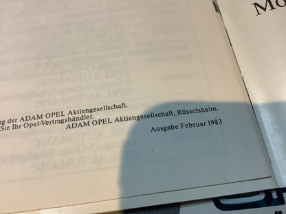 Opel Rekord Zeitschrift aus dem Jahr 1983