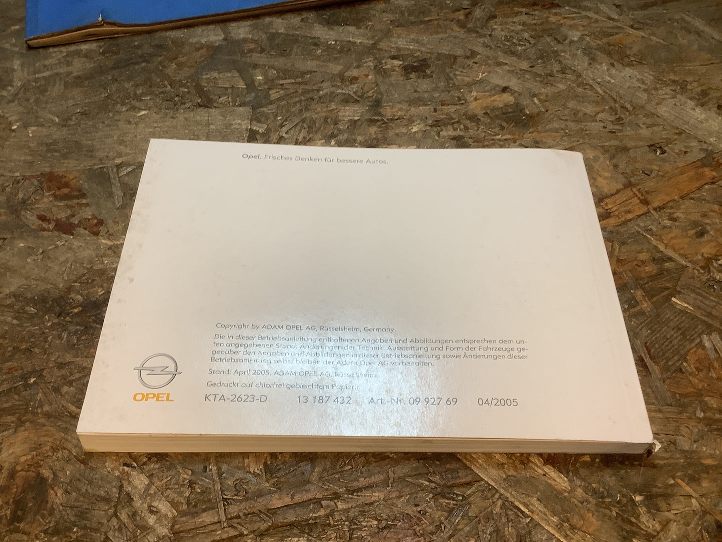 Opel Zafira Betriebsanleitung Stand April 2005