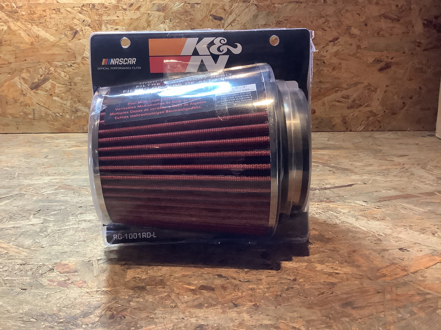 K&N RG-Serie Universal Luftfilter mit 3 Anschlussdiametern Rot (RG-1001RD)