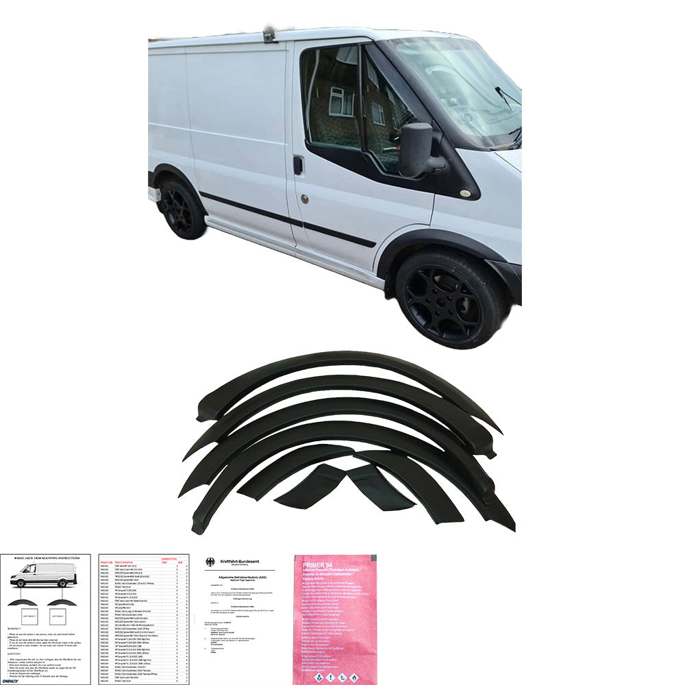 Radhausverkleidungen passend für FORD Transit MK7 2007-2013 mit ABE TÜV Matt Schwarz