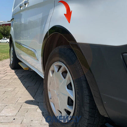 Radhausverkleidungen passend für FORD Transit Custom MK1 2012-2018 (Hochglanz Schwarz) mit ABE TÜV