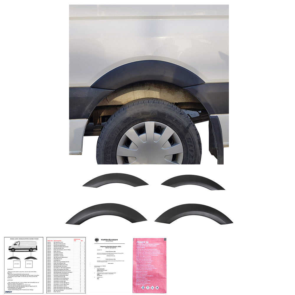 Radhausverkleidungen passend für MERCEDES Sprinter W906 2006-2013 mit ABE TÜV Matt Schwarz
