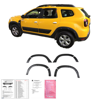 Radlaufverkleidungen passend für DACIA Duster Serie 2 2018+ Parkassist (Offroad) mit ABE TÜV Matt Schwarz
