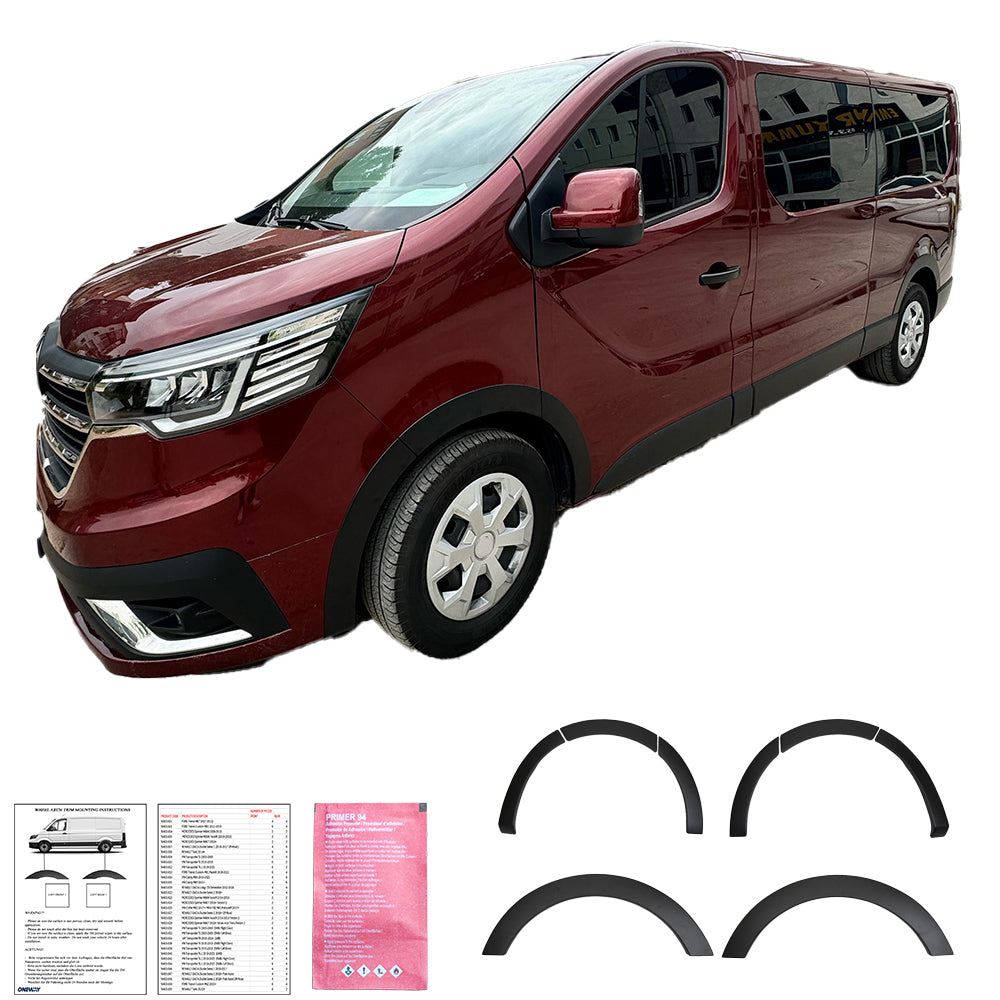 WA03.050 - Radlaufverkleidungen passend für Renault Trafic 2022+ Matt Schwarz