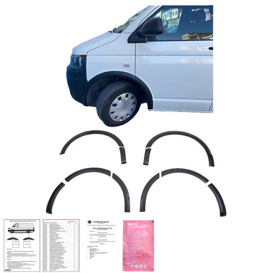 Radlaufverkleidungen passend für VW Transporter T5 - T5.1 2003-2015 (SWB / Linke Tür) mit ABE TÜV Matt Schwarz