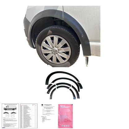 Radlaufverkleidungen passend für VW Transporter T6 2015-2019 (Kurze Radstand / Rechte Tür) mit ABE TÜV Matt Schwarz
