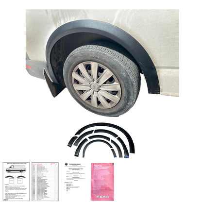 Radlaufverkleidungen passend für VW Transporter T6 2015-2019 (Kurze Radstand / Linke Tür) mit ABE TÜV Matt Schwarz