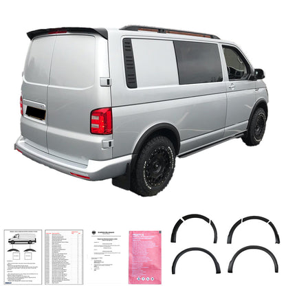 Radlaufverkleidungen passend für VW Transporter T6 2015-2019 mit ABE TÜV Matt Schwarz